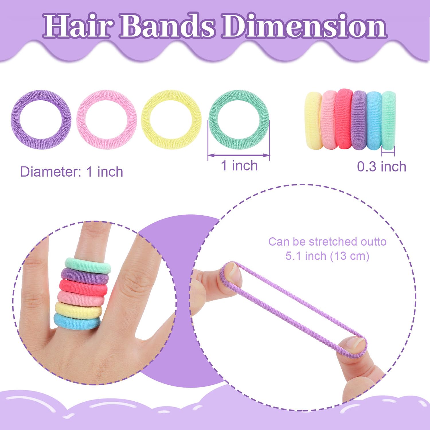 200 Pack Hair Ties BEoffer Baby Toddlers Girls Elastics Hair Bands No Damage Multicolor Colorful Small Rubber Bands Ponytail Pigtails Holders Not Harm to Hair (Macaron)