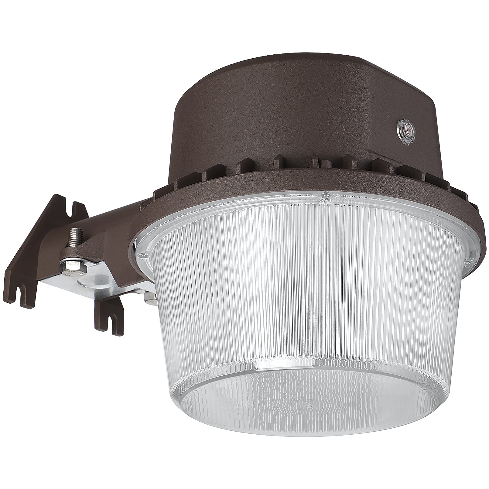 مصباح حظيرة LED من TORCHSTAR، مصابيح منطقة من الغسق حتى الفجر مع خلية ضوئية، إضاءة غمر أمنية خارجية، مدرج في قوائم ETL و FCC، مقاوم للماء بمعيار IP65، هيكل من الألومنيوم، 110-277 فولت، للمرآب والساحة، ضوء النهار 5000 كلفن، برونزي