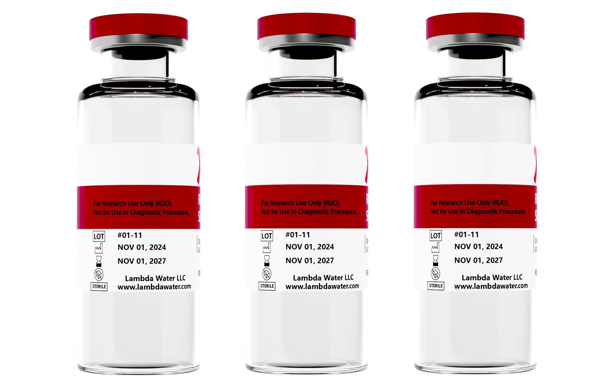 Reconstitution Solution - 3-Pack 30ml - in Premium Glass Vials | Made in USA