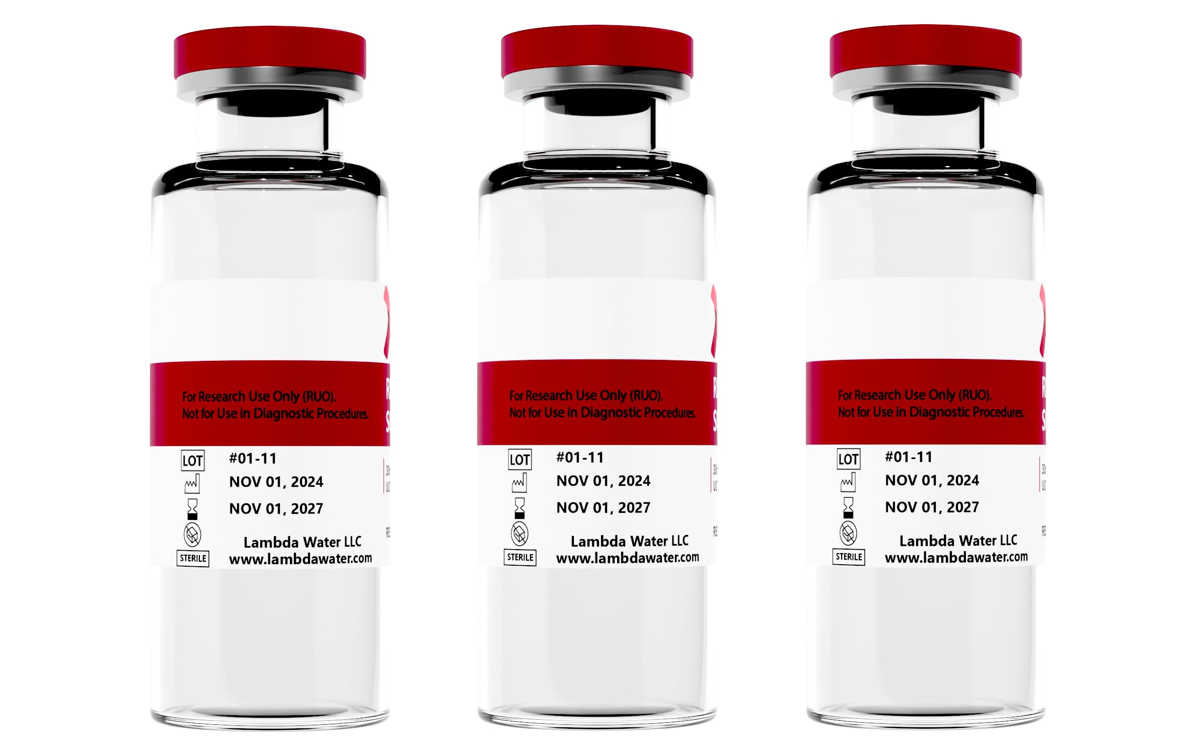 Reconstitution Solution - 3-Pack 30ml - in Premium Glass Vials | Made in USA