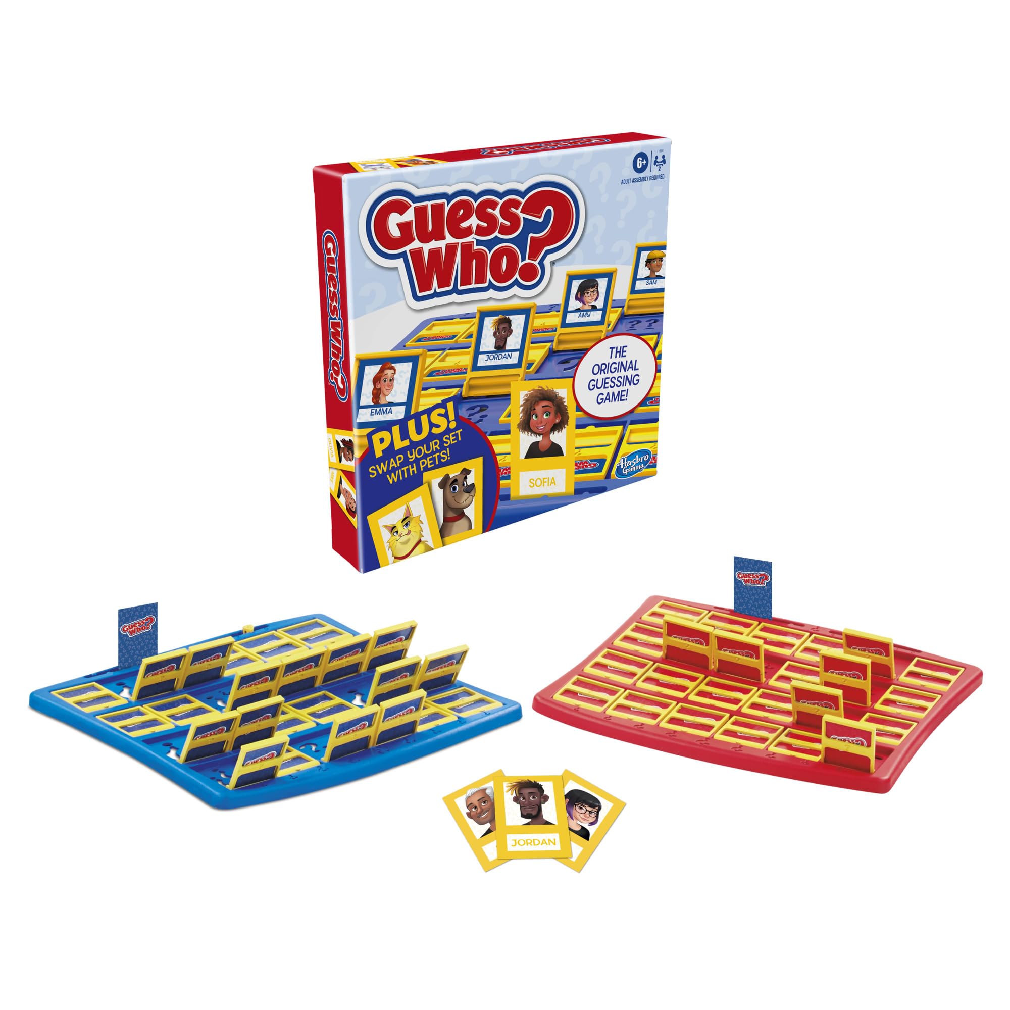 Hasbro Gaming Guess Who? Board Game, with People and Pets Cards, The Original Guessing Game for Kids, Ages 6 and Up (Amazon Exclusive)