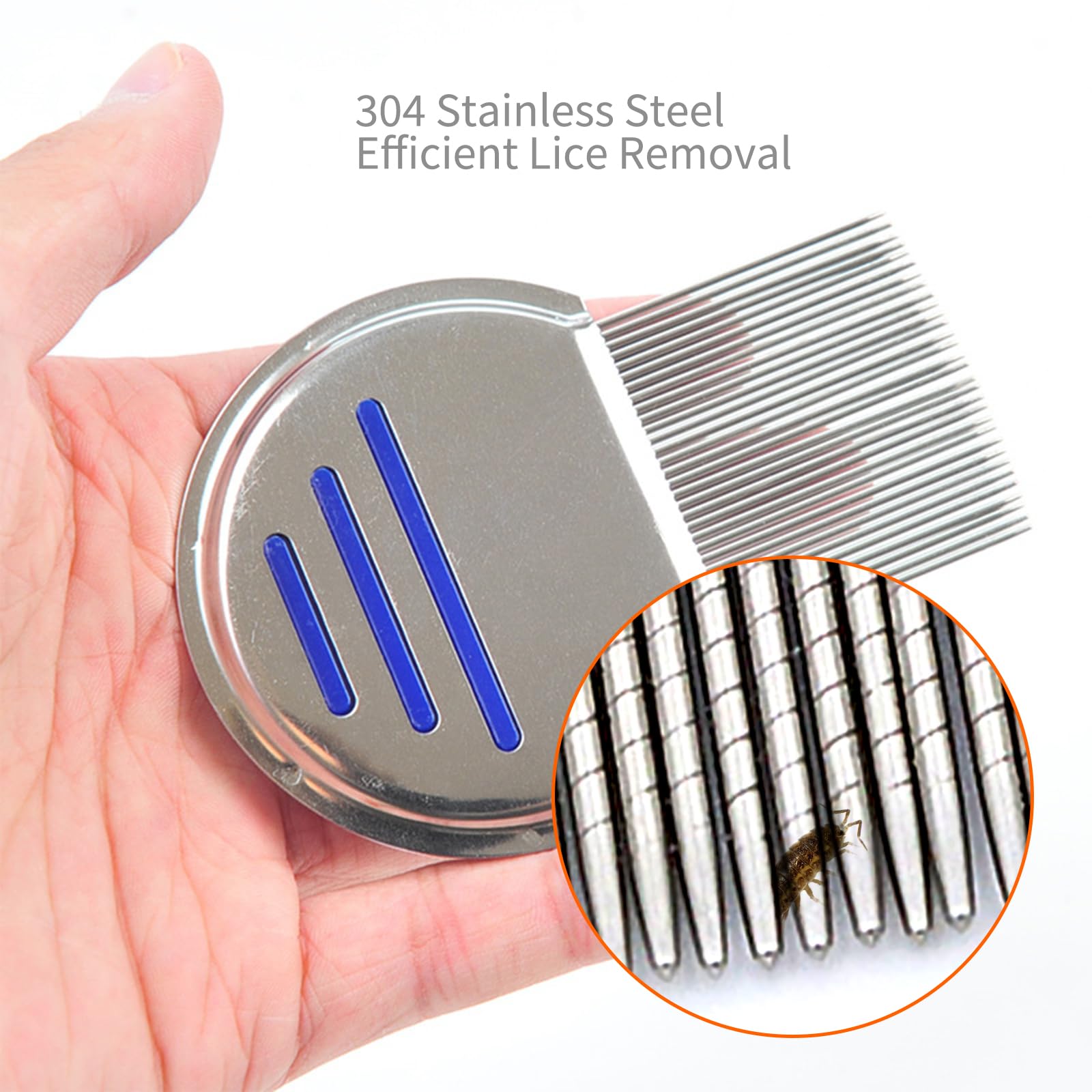 LABOTA 9 Pcs Lice Combs, Flea Combs, Hair Comb Double Sided Fine Tooth Combs, Removal Dandruff Comb with Metal Teeth, Stainless Steel Louse and Nit Comb for Head Lice Treatment