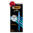 BIC Gelocity Original Blue Gel Pens, Medium Point (0.7mm), 12-Count Pack, Retractable Gel Pens With Comfortable Grip