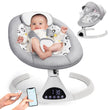 Electric Baby Swing for Infants to Toddler Portable Babies Swing Timing Function 5 Swing Speeds Bluetooth Touch Screen Music Speaker with 10 Preset Lullabies 5-Point Carabiner Gray