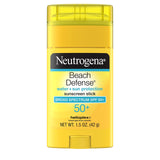 Neutrogena Beach Defense Water-Resistant SPF 50+ Sunscreen Stick, Broad Spectrum UVA/UVB Protection, PABA- & Oxybenzone-Free Face & Body Sunscreen Stick, Hands-Free Application, 1.5 oz