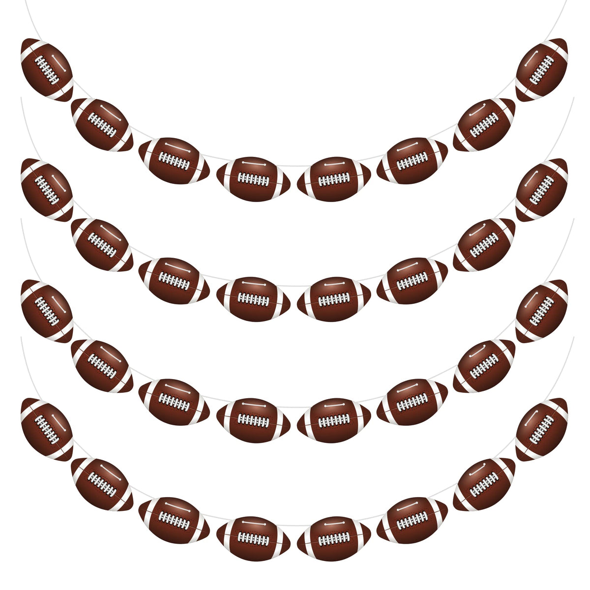 4PC - Football Party Decorations - Football Banner - Football Hanging Decorations Decor for Themed Birthday Party Bowl Game Fans Home Garland Supplies Flag