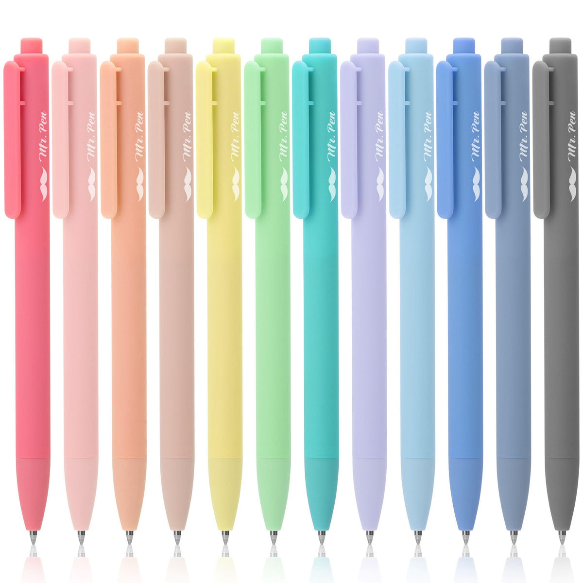Mr. Pen- Retractable Gel Pens, 12 Pack, Fast Dry, Gel Pens Fine Point 0.7mm, Retractable Pens, Cute Pens, Back to School Supplies
