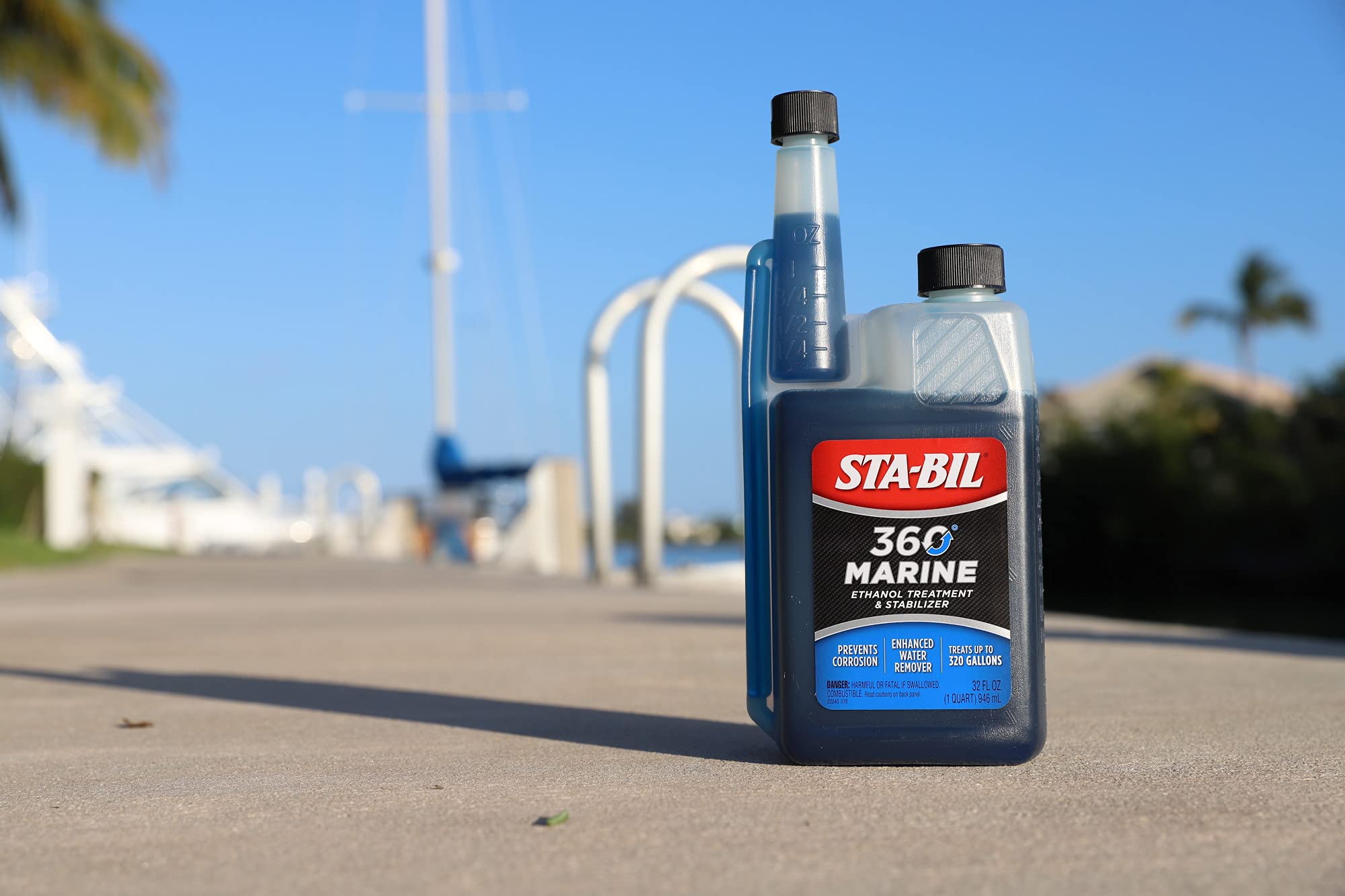 STA-BIL 360 Marine Ethanol Treatment & Fuel Stabilizer - Prevents Rust and Corrosion, Helps Clean Fuel System For Improved In-Season Performance, Treats Up To 320 Gallons, 32oz (22240) , Blue