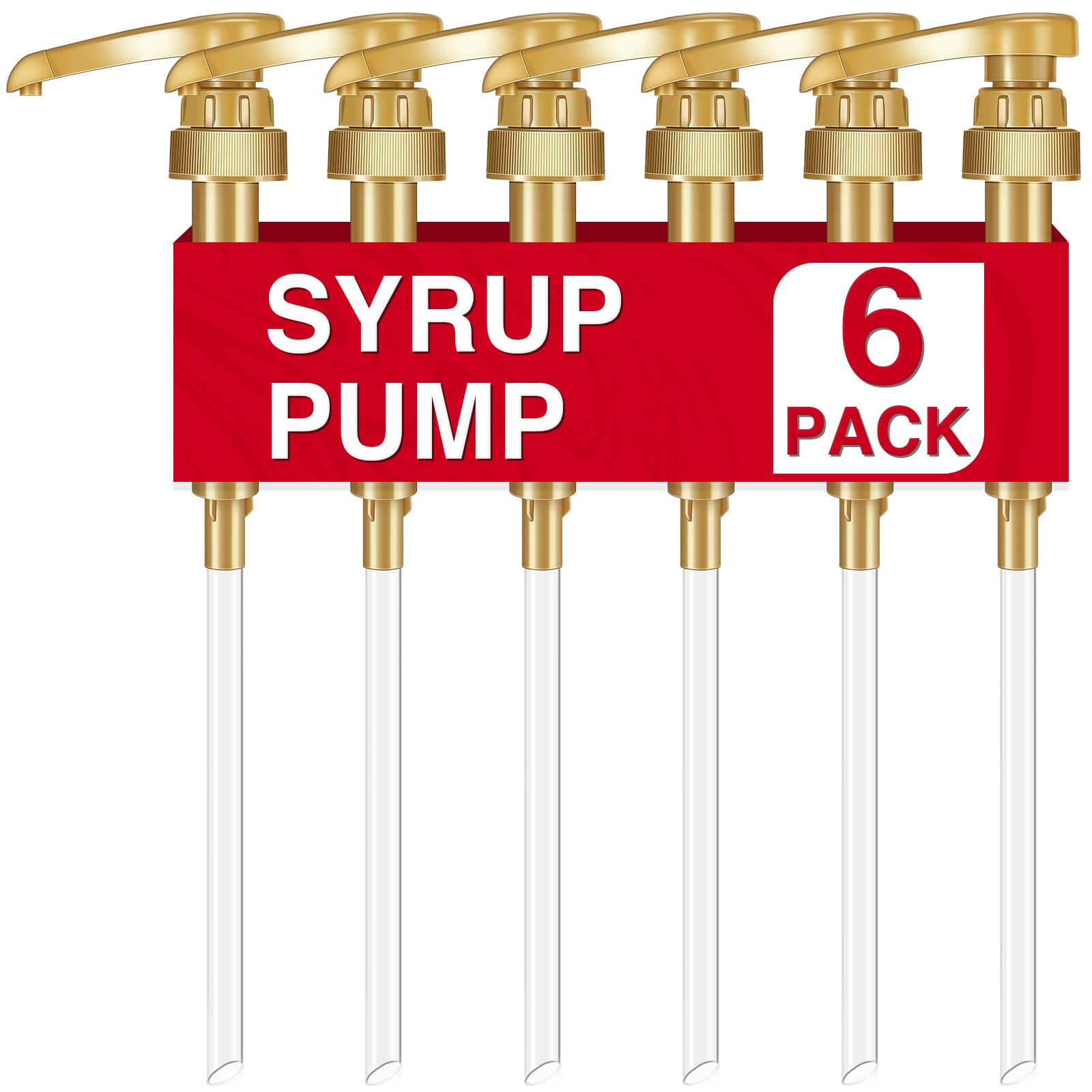 10Pcs Gold Squirt Syrup Pump, Coffee Syrup Pump Dispenser Coffee Syrup Bottle 750ml 25.4oz Syrup Pump for Kitchen Dinning Bar Accessories