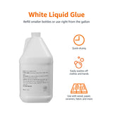 Amazon Basics All Purpose Washable School Craft Liquid Glue, Great for Making Slime, Single Pack, 1 gallon, White