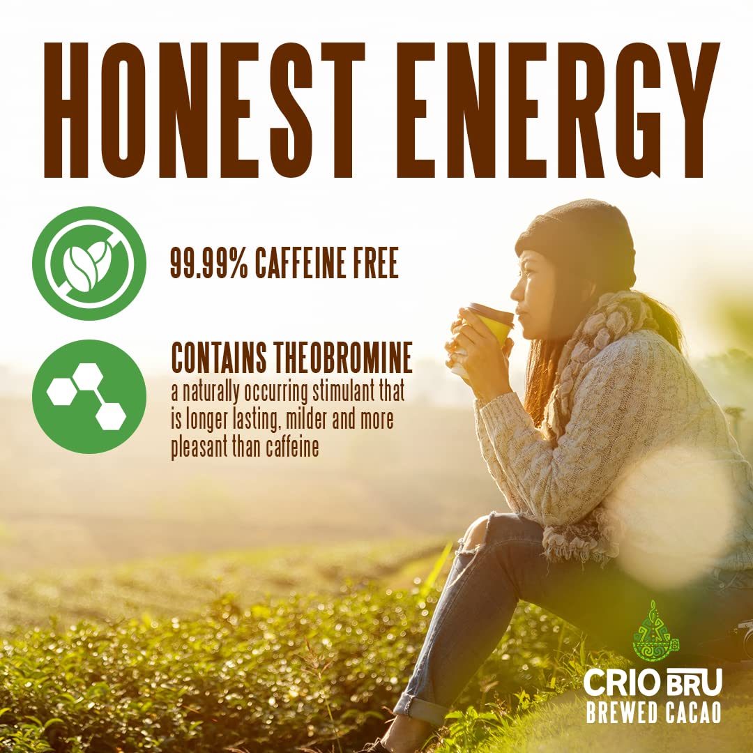 Crio Bru Brewed Cacao Nicaragua Medium Roast - Coffee Alternative Natural Healthy Drink | 100% Pure Ground Cacao Beans | 99.99% Caffeine Free, Keto, Low Carb, Paleo, Non-GMO, Organic (10ozFBM)