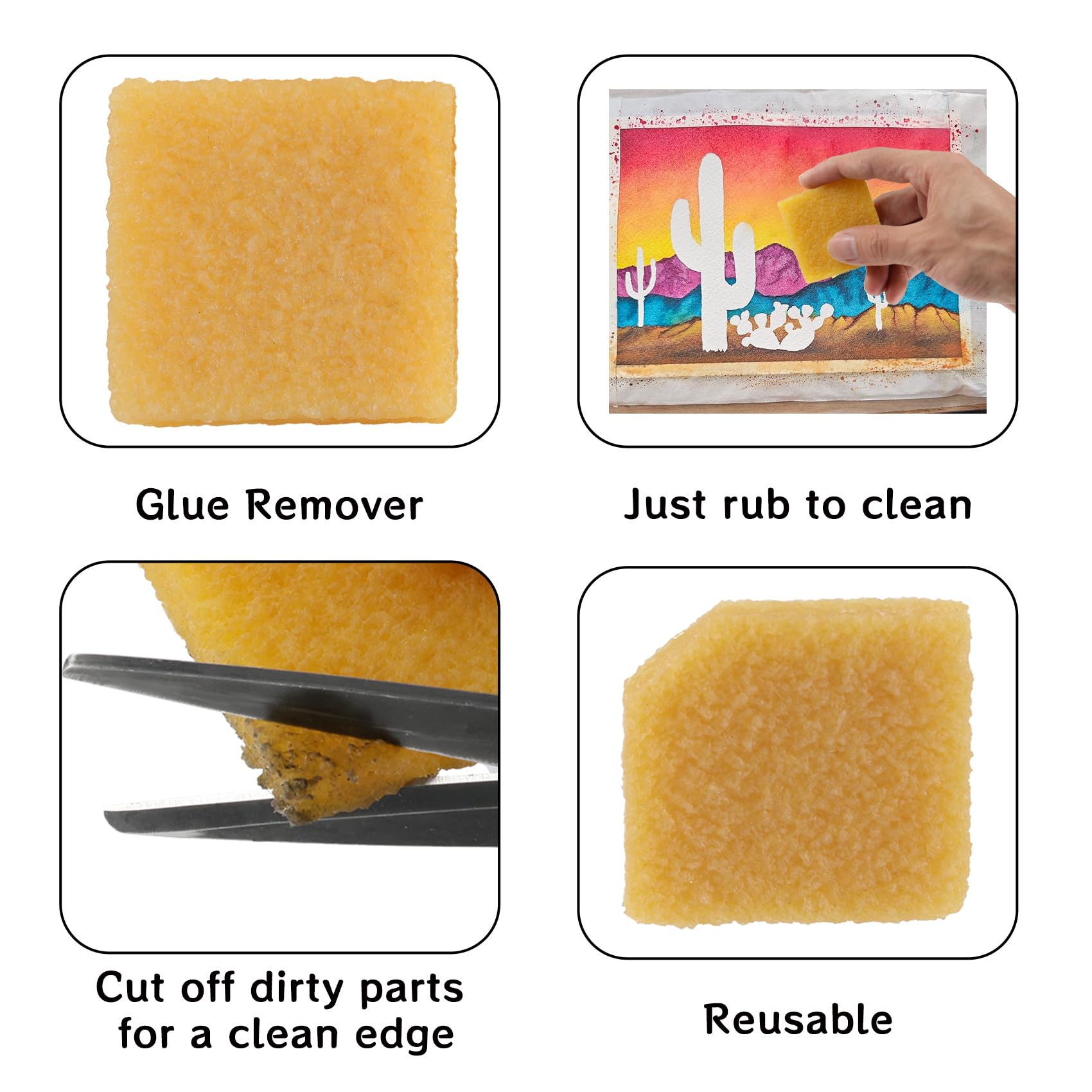 2pcs Glue and Residue Eraser Rubber Cement Cleaner for Removing Adhesive and Residues from Paper Plastic and More