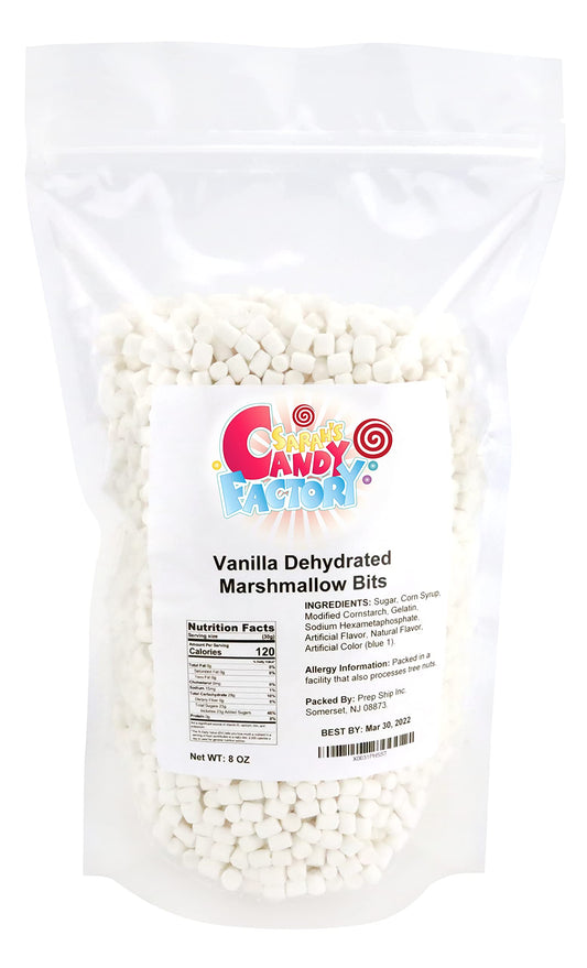 Sarah's Candy Factory Vanilla Mini Dehydrated Marshmallow Bits in Resealable Bag, 8 Oz