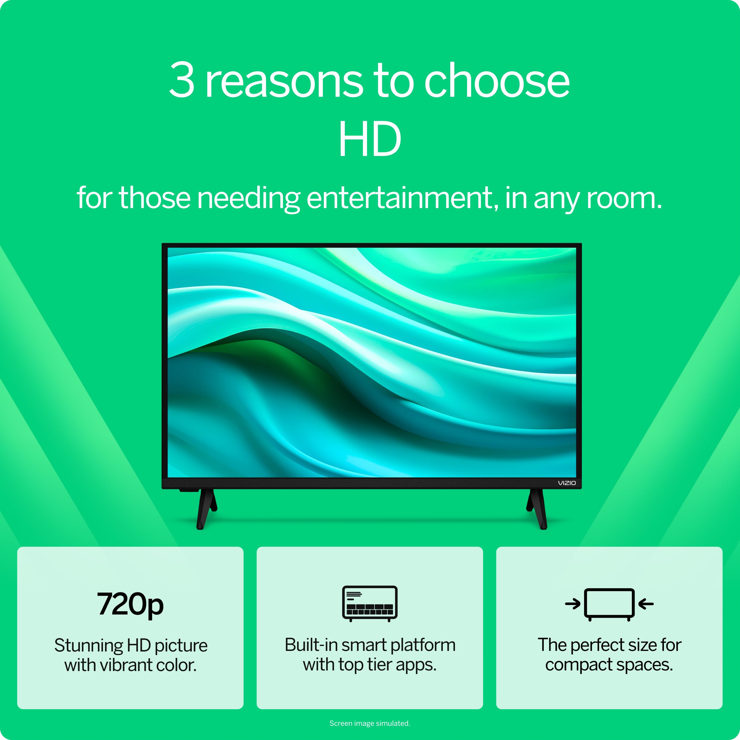 VIZIO 32-inch HD Smart TV 720p LED w/Alexa Compatibility, Google Cast Built-in, Bluetooth Headphone Capable (VHD32M-08, New)