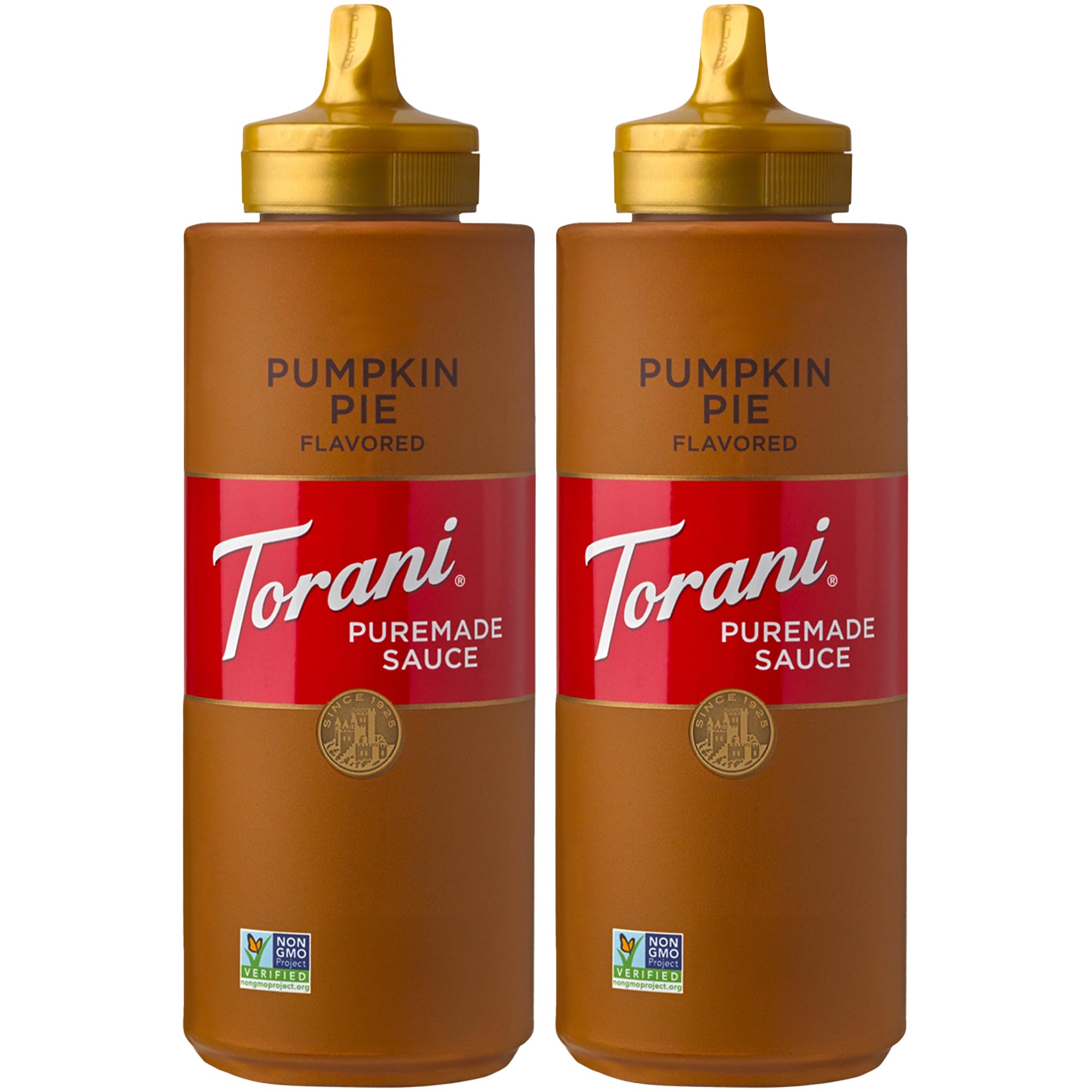 Torani Puremade Pumpkin Pie Sauce 2-Pack for Desserts and Coffeehouse Drinks, 16.5 Oz Each