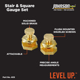 Johnson Level & Tool 405 Stair/Square Gauge Set – 2/Card, Brass Plated, 2 Pack