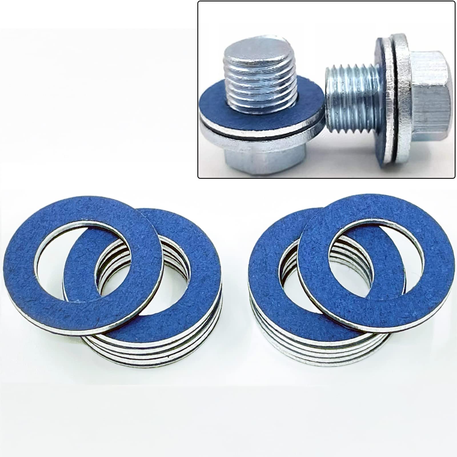 12 Packs 90430-12031 Toyota Oil Drain Plug Gaskets Compatible with Toyota Tacoma Tundra Camry Corolla 4Runner Scion Avalon Lexus Oil Plug Gasket