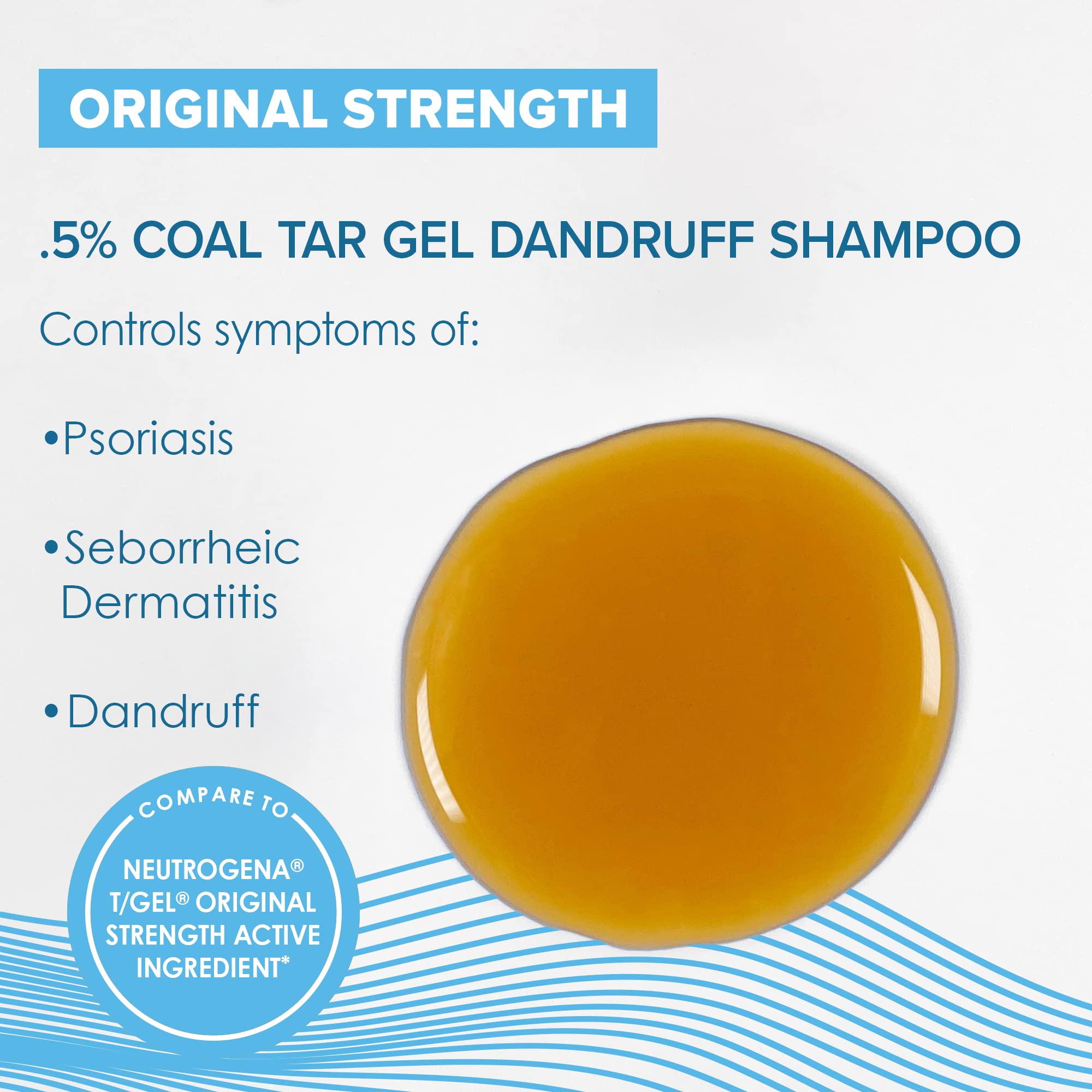 True+Real Coal Tar Therapeutic Plus Tar Gel Anti-Dandruff Shampoo 0.5% Coal Tar, 16 Fl Oz, Original Strength