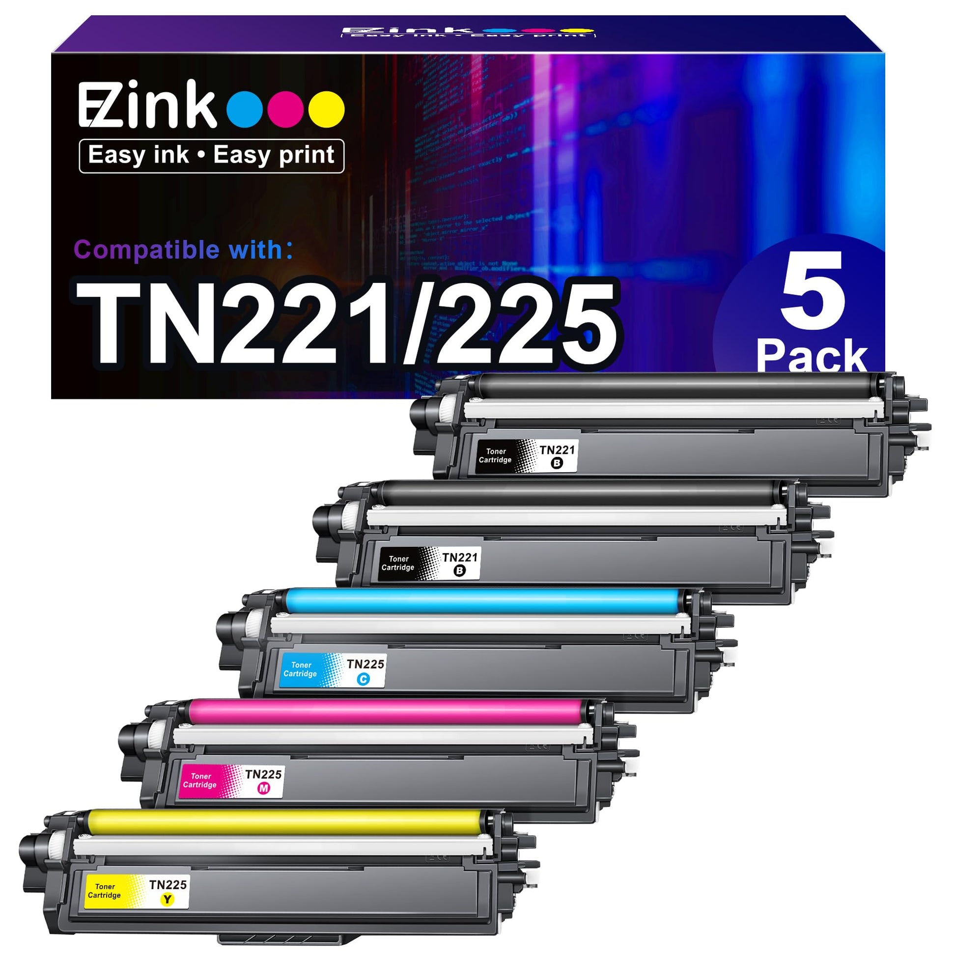 E-Z Ink Compatible Replacement for Toner Cartridge for HP 206X 206A Toner Cartridges 4 Pack High Yield to Use with HP Color Laserjet Pro MFP-M283fdw M283cdw Pro M255dw M283 M255 (BCMY 4 Pack)