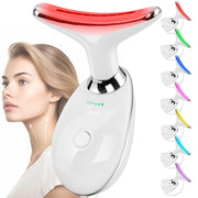 Facial Massager Red-Light-Therapy-for-Face and Neck, Face ?? culpting Wand with 7 Color (White)