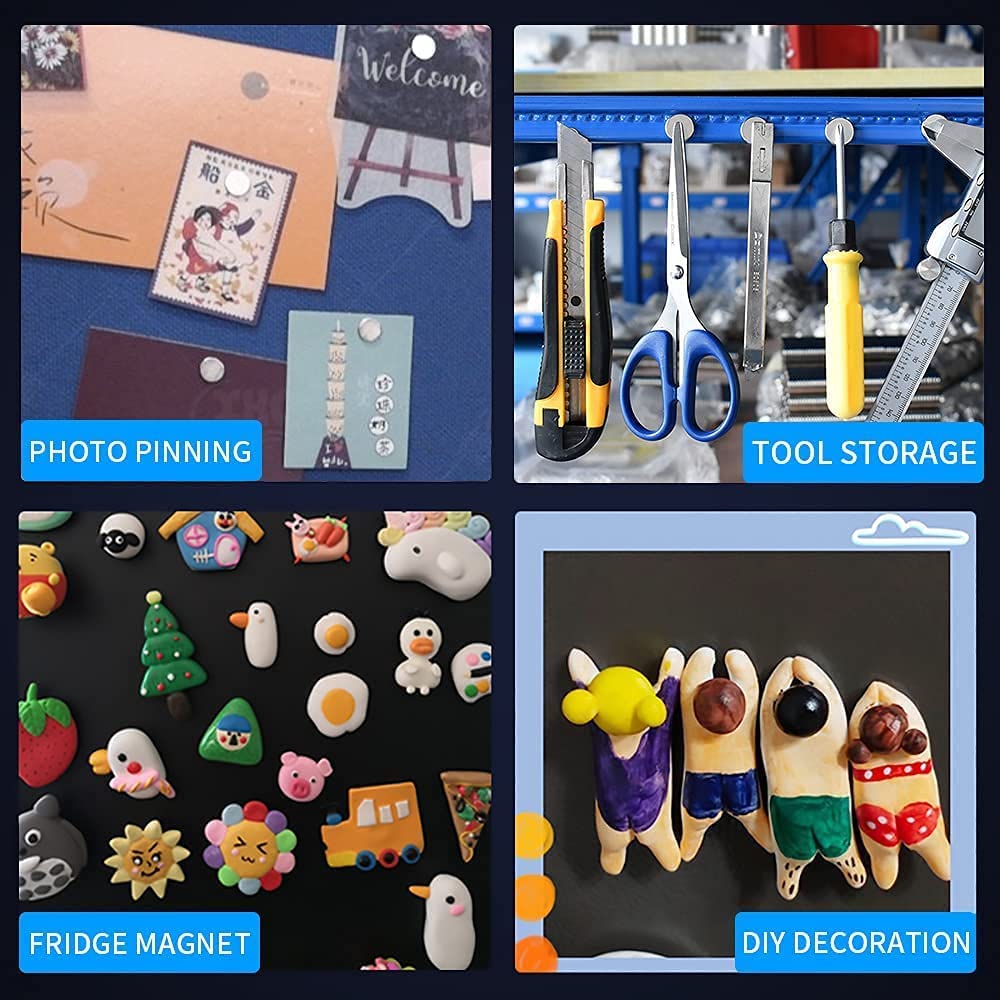 MIN CI 40 Pcs Super Strong Neodymium Disc Magnets, 18 mm x 3 mm Small Magnets for Dry Erase Board Whiteboard Office Fridge Crafts, Mini Round Rare Earth Magnet s for Building Scientific Models