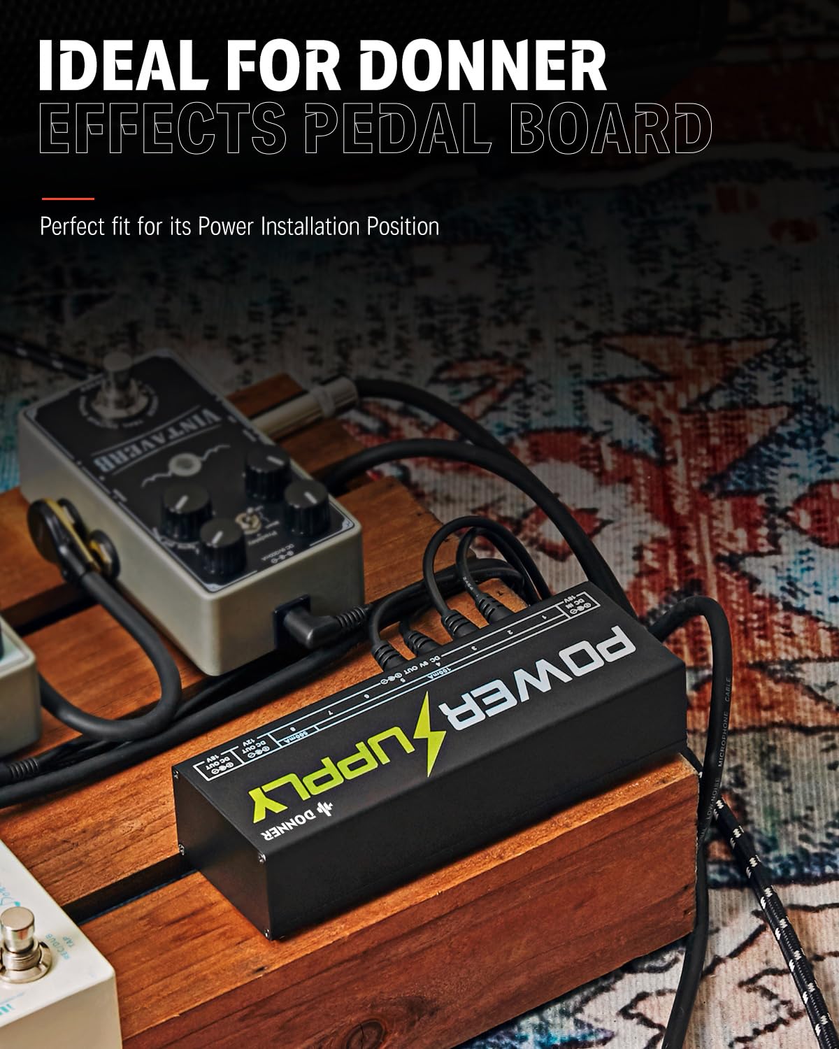 Donner DP-1 Guitar Power Supply 10 Isolated DC Output for 9V/12V/18V Effect Pedal
