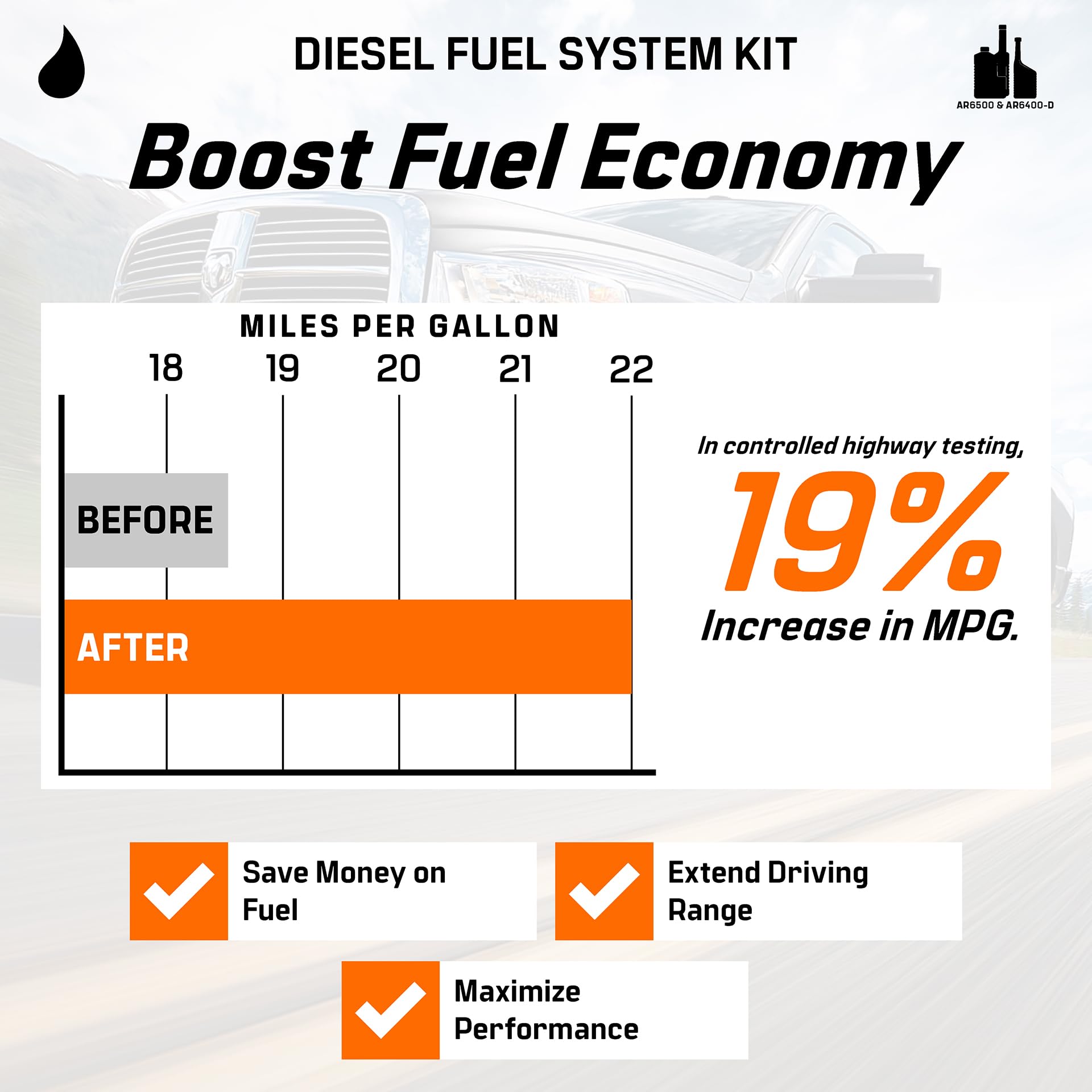 Archoil Diesel Fuel System Kit - AR6500 Diesel Treatment (40 oz) + AR6400-D Diesel Fuel System Cleaner