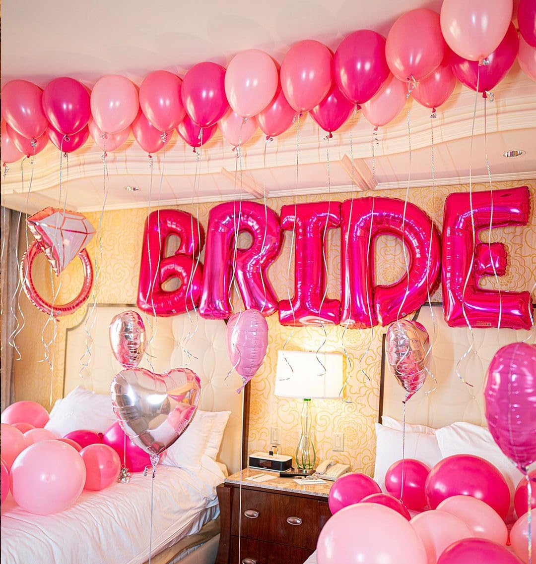 Pink Balloons Metallic Pink Balloon, 50Pcs 12Inch Hot Pink Chrome Pink Latex Balloons Baby Pink Balloon and Dark Magenta Pink Balloons for Birthday Baby Shower Princess Party Decorations