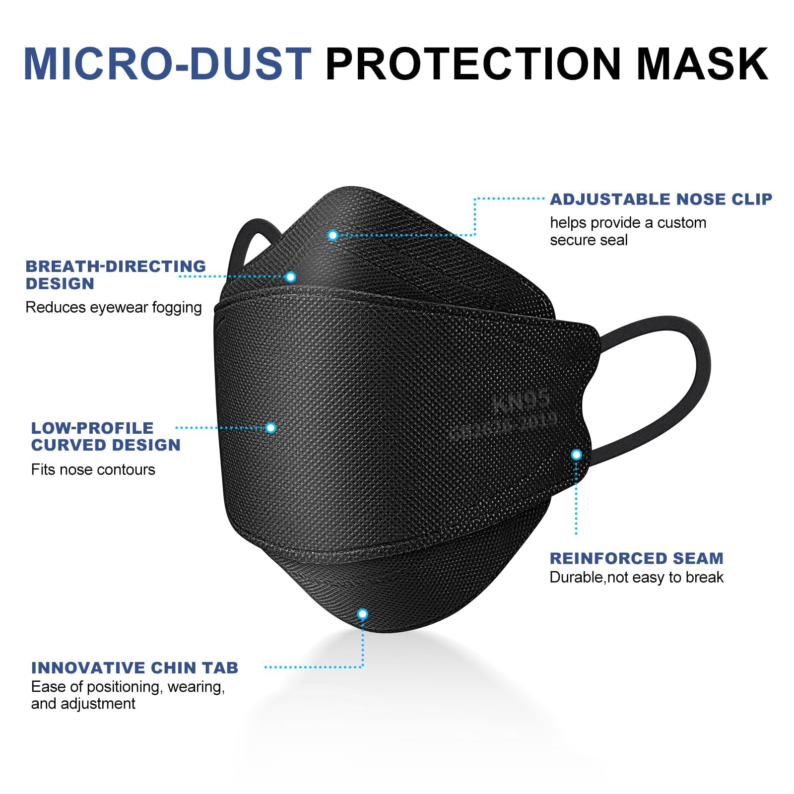 KN95 Face Mask Disposable Adults - 100 Pack 5 Layer Protection Adjustable KN95 Mask Breathable Comfortable Respirator Women Men KN95 Face Mask Individually Wrapped