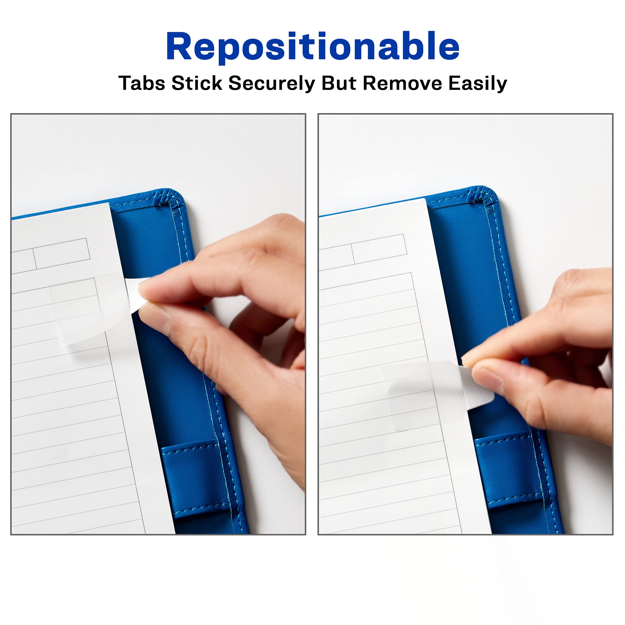 Avery Mini Ultra Tabs, 1" x 1.5", 2-Side Writable, White, 40 Repositionable Tabs (74788)