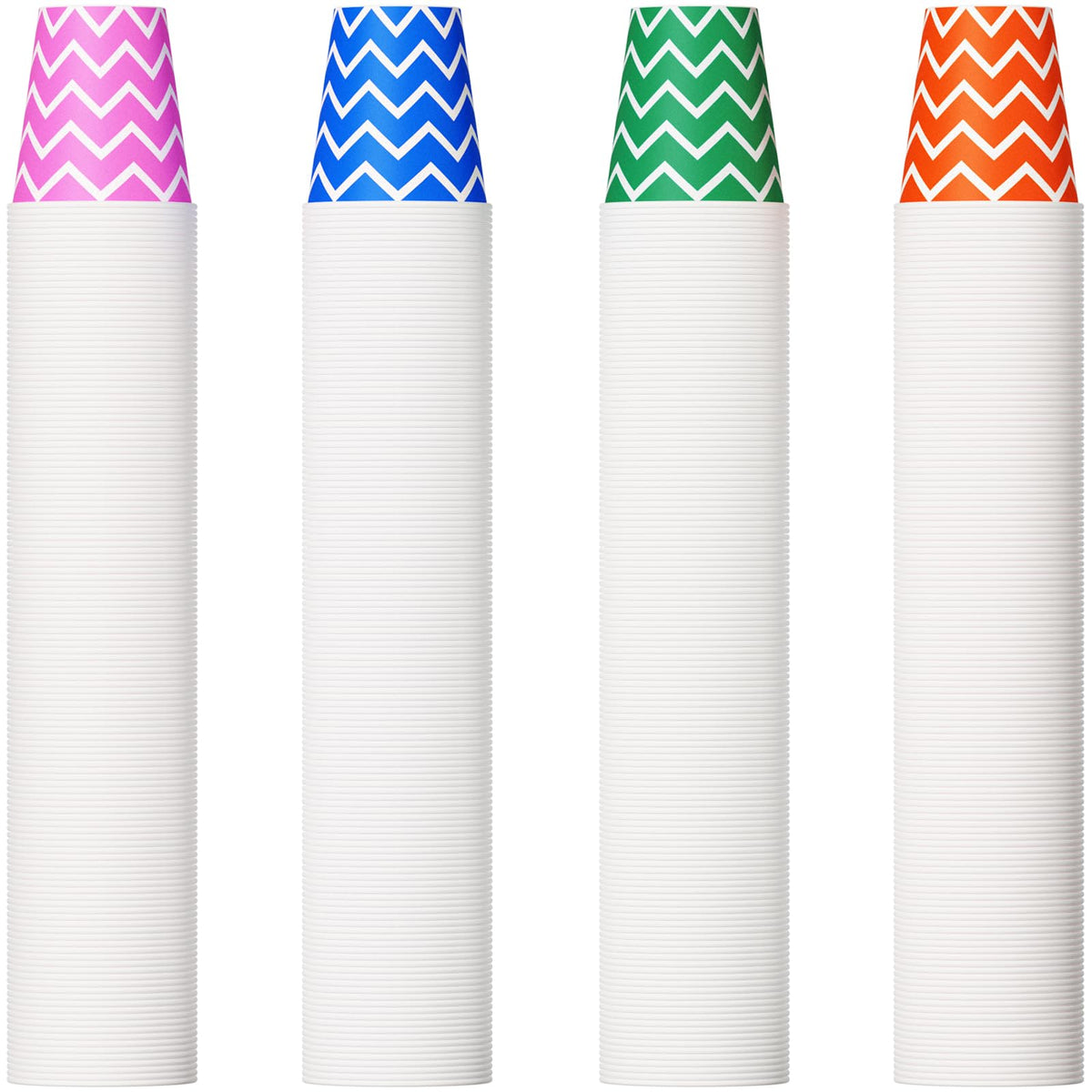 500 Stück 5oz Papierbecher, mehrfarbige Einwegbecher aus Papier, kleine Mundwasserbecher, Kaltgetränkebecher für Party, Reisen und Veranstaltungen (Streifen)