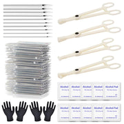 Rayyl Body Piercing Tool Kit - 42Pcs Piercing Kit with 12G 14G 16G 18G 20G Piercing Needles Piercing Clamps Forceps for Ear Nose Belly Button Tongue Eyebrow Body Piercing Tool Kit Piercing Supplies