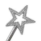 MYUBWTF Silver 13 Inches Star Wand Elf baton, Angel Star Magic Wand, Silver Fairy Princess Plating, Silver Stars Stick