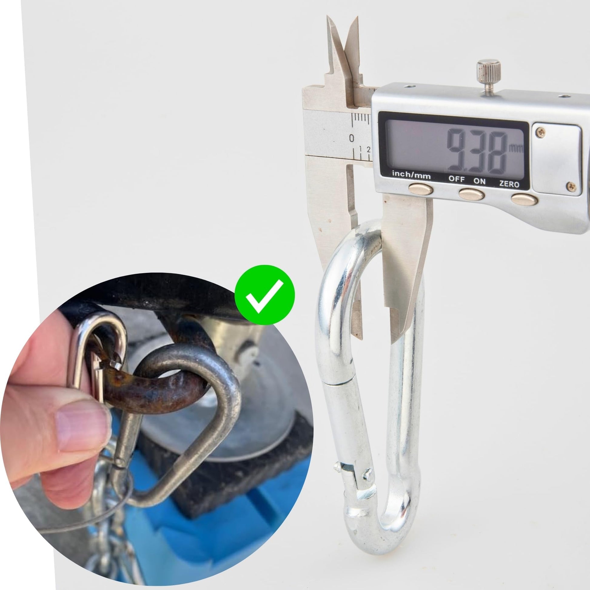 MECMO Trailer Breakaway Switch 4ft Brake Away Coiled Cable Large Carabiner, RV Camper Trailer Emergency Electric Break Switch with 4 Feet Stainless Steel Spring Towing Wire Safety Lanyard w/Pull Pin