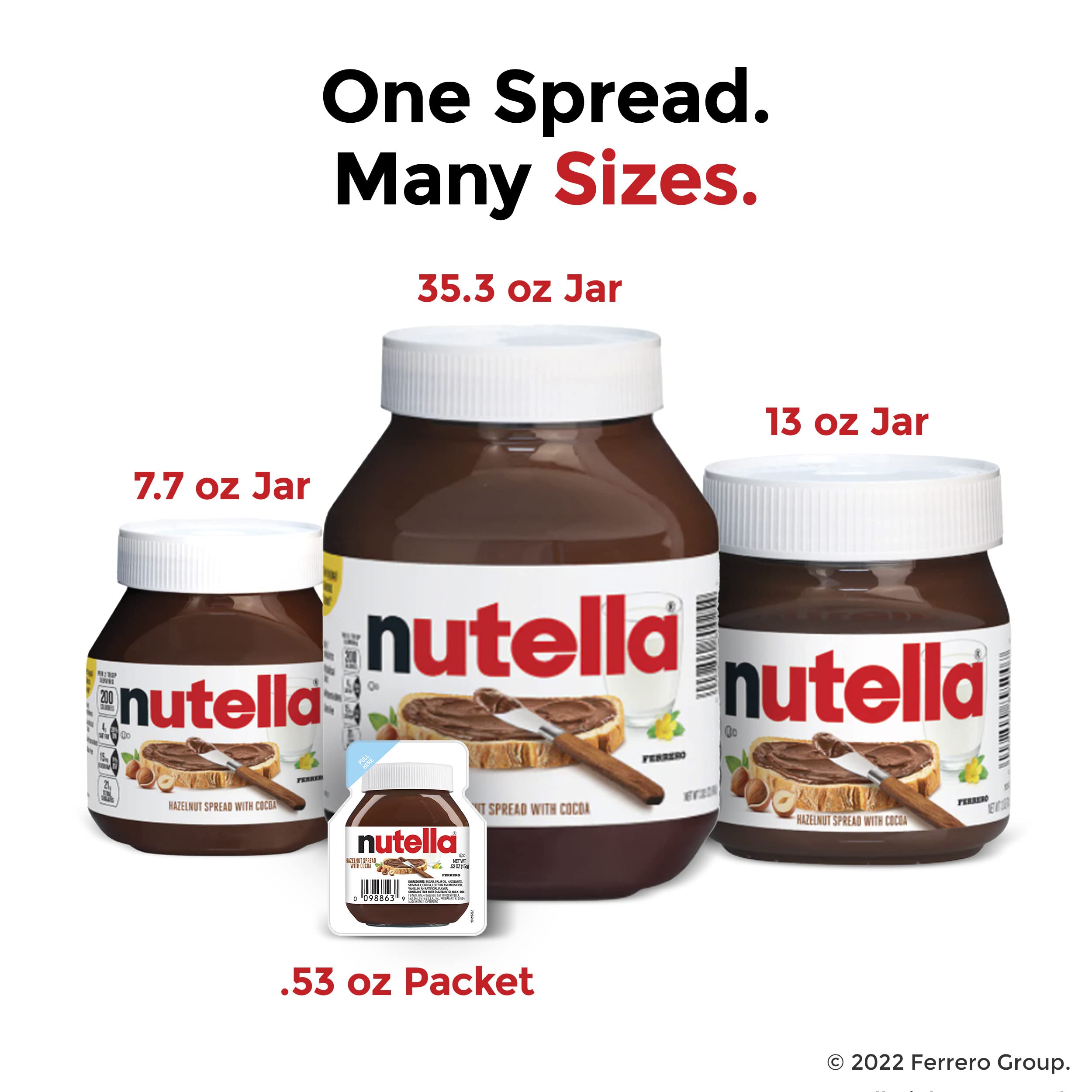 Nutella Hazelnut Spread with Cocoa, Creamy Hazelnut Spread, Breakfast Favorite, 35.3 oz Jar
