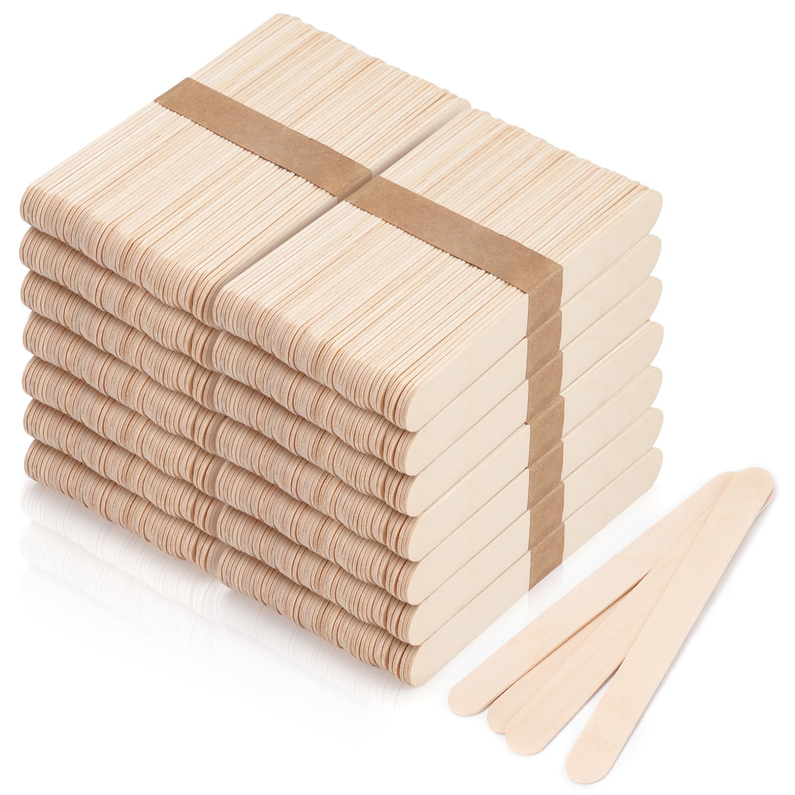 1200 Pieces Large Wooden Wax Sticks, 6-Inch Wood Waxing Sticks Wax Spatulas Applicator, Wood Craft Sticks for Body Hair Removal, Tongue Depressors, Popsicle Sticks