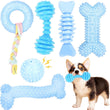 CGBD Puppy Toys, 6 Pack Dog Chew Toys for Puppy, Cute Blue Small Dog Toys, Teething Toys for Puppies, Soft Durable Interactive Chew Toy for Small Dogs