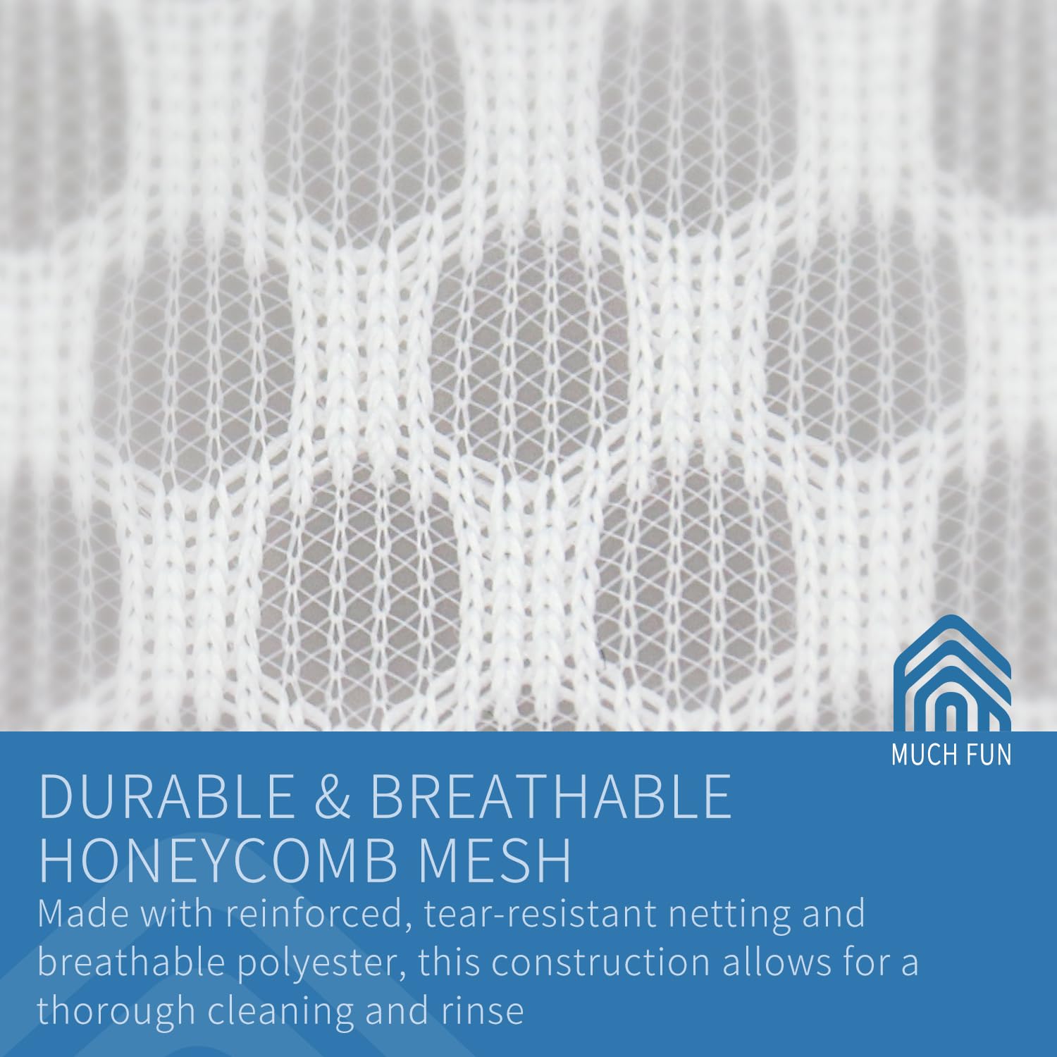 Muchfun 3Pcs Durable Honeycomb Mesh Laundry Bags for Delicates, Lingerie Wash Bag 7 x 7 x 6 Inches