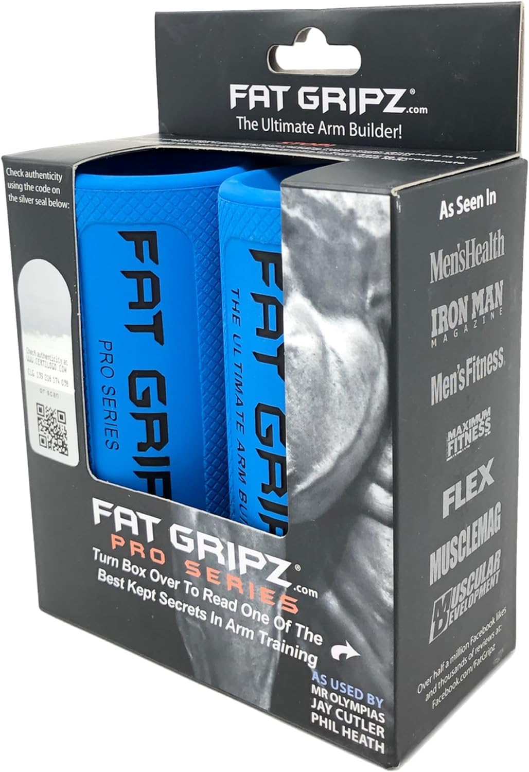 Fat Gripz Pro - Thick Grips For Increased Muscle Fiber Activation (Winner Of 3 Men's Health Magazine Awards)
