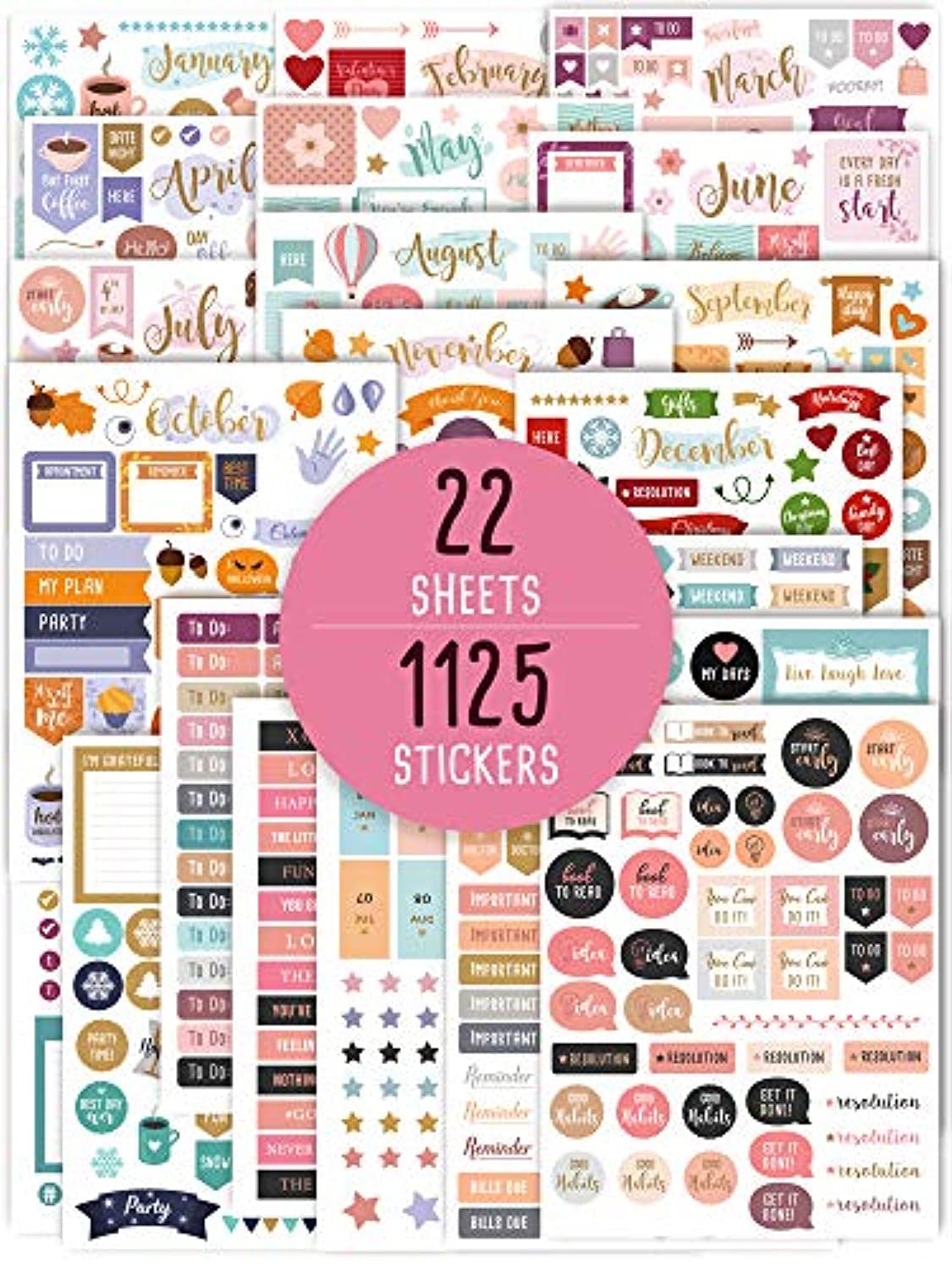 Ästhetische Monatsplaner-Aufkleber – über 1100 wunderschöne Design-Accessoires zum Verschönern und Optimieren deines Planers, Journals und Kalenders