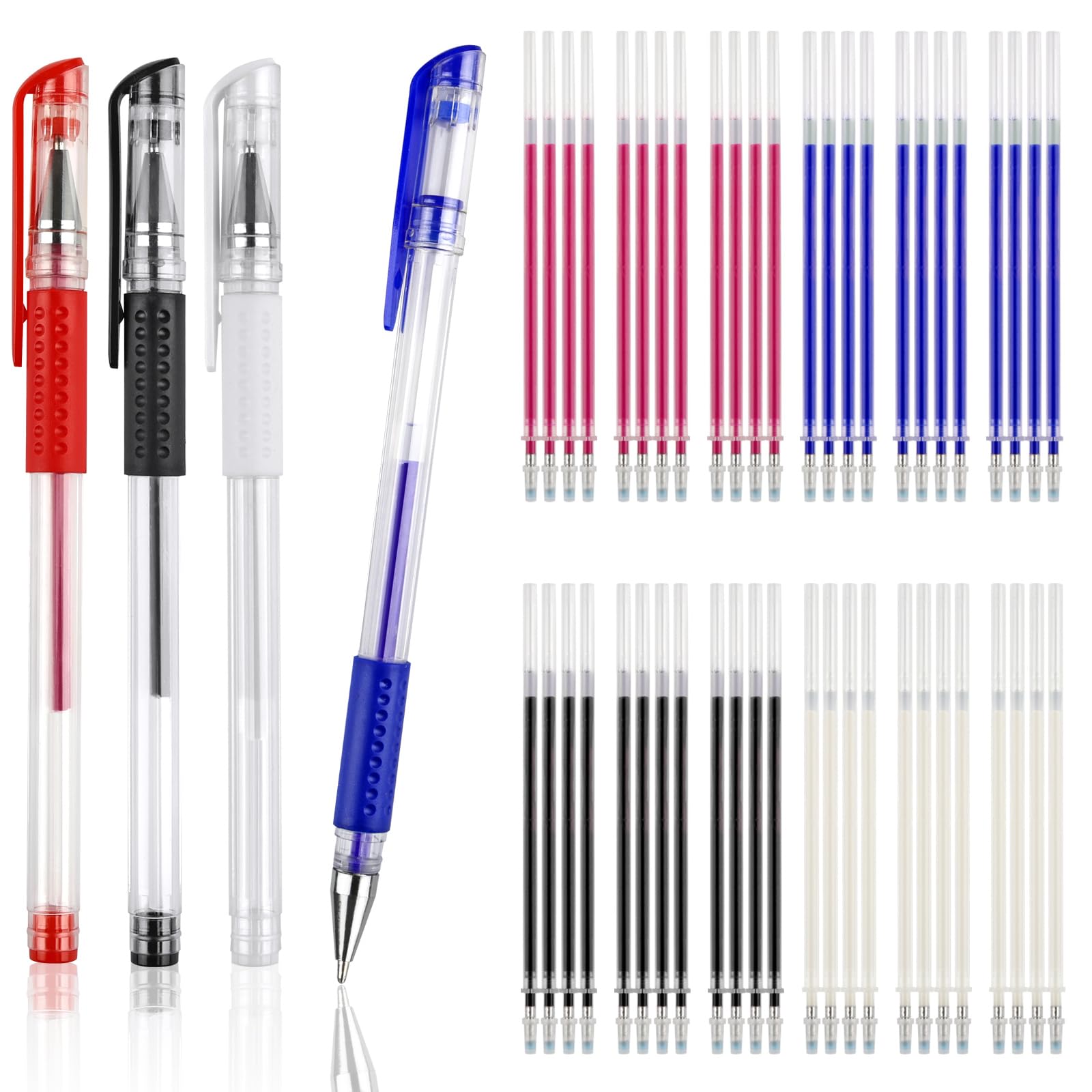COIDEA 8 Pcs Heat Erasable Pens for Fabric with 64 Refills, Fabric Marking Pens for Sewing, Quilting, Embroidery, Dressmaking, Tailors Sewing Chalk Pencils