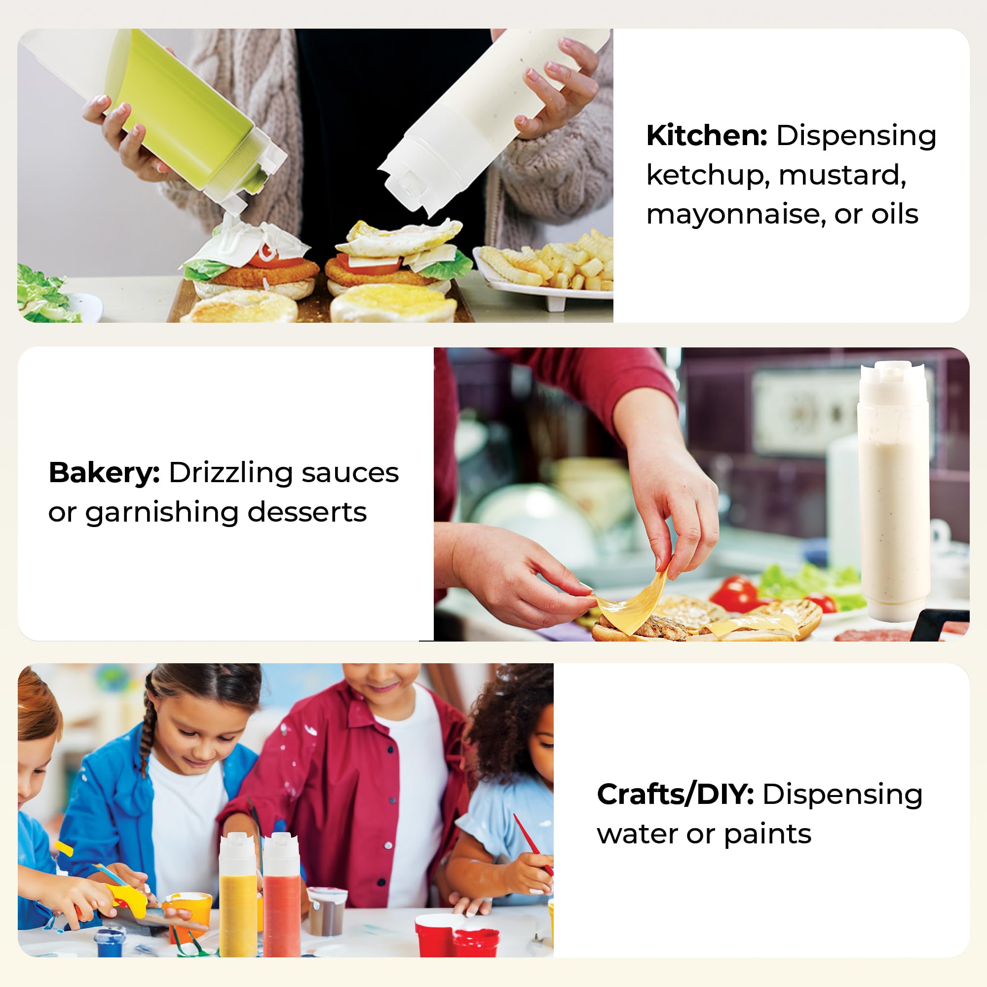 Restaurantware 16oz. FIFO Inverted Plastic Squeeze Bottle with Refill and Dispensing Lids - First In First Out - Perfect for Restaurants Catering and Food Trucks - 1ct box