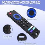 ERSIHUA 2Pcs Silicone Teething Toys, Remote Control Shape Teethers for Babies Remote Teething Toys, Silicone TV Remote Teether BPA Free/Refrigerator Safe