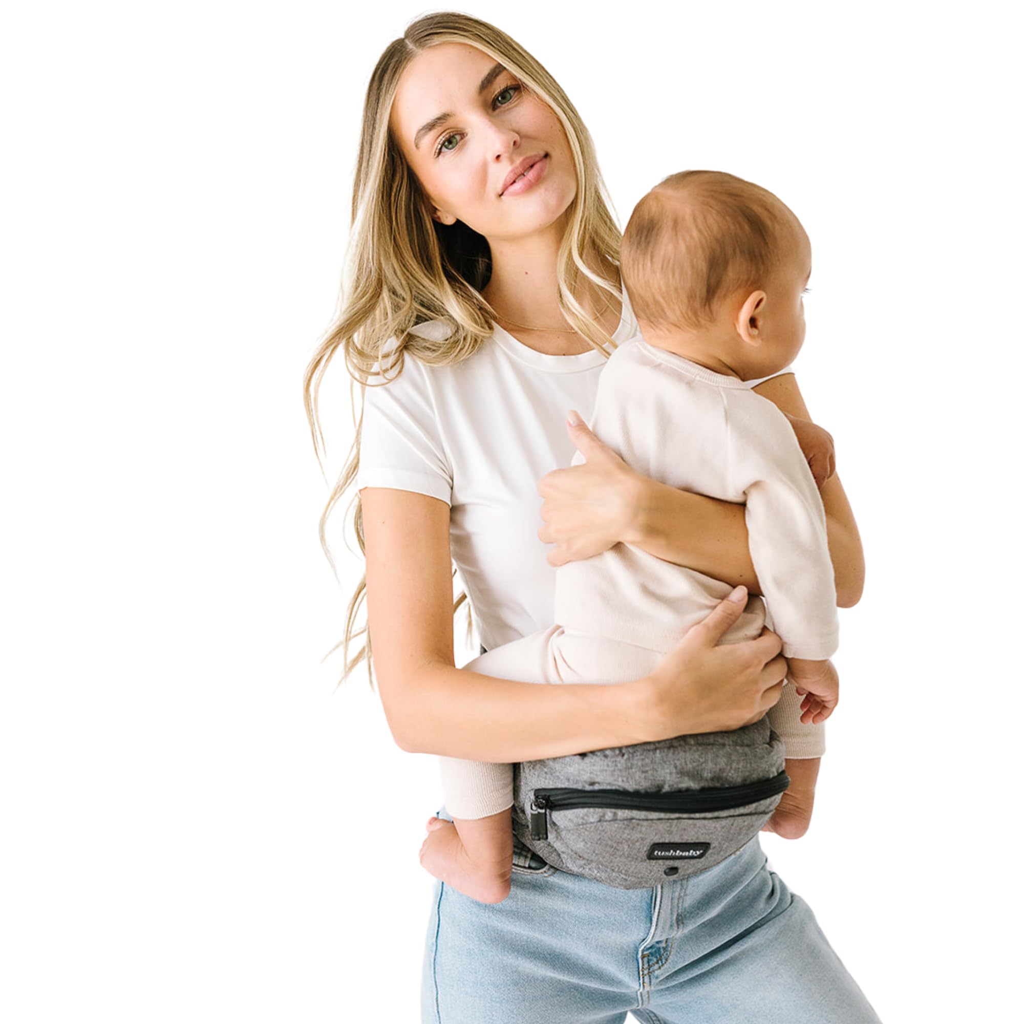 Tushbaby The Original Premium Quality Hip Seat Carrier – Safety-Certified Baby & Toddler Carrier with Secure Safety Buckles, No-Flimsy-Foam Design, Storage Pockets & Nursing Pillow. 0–3 yrs