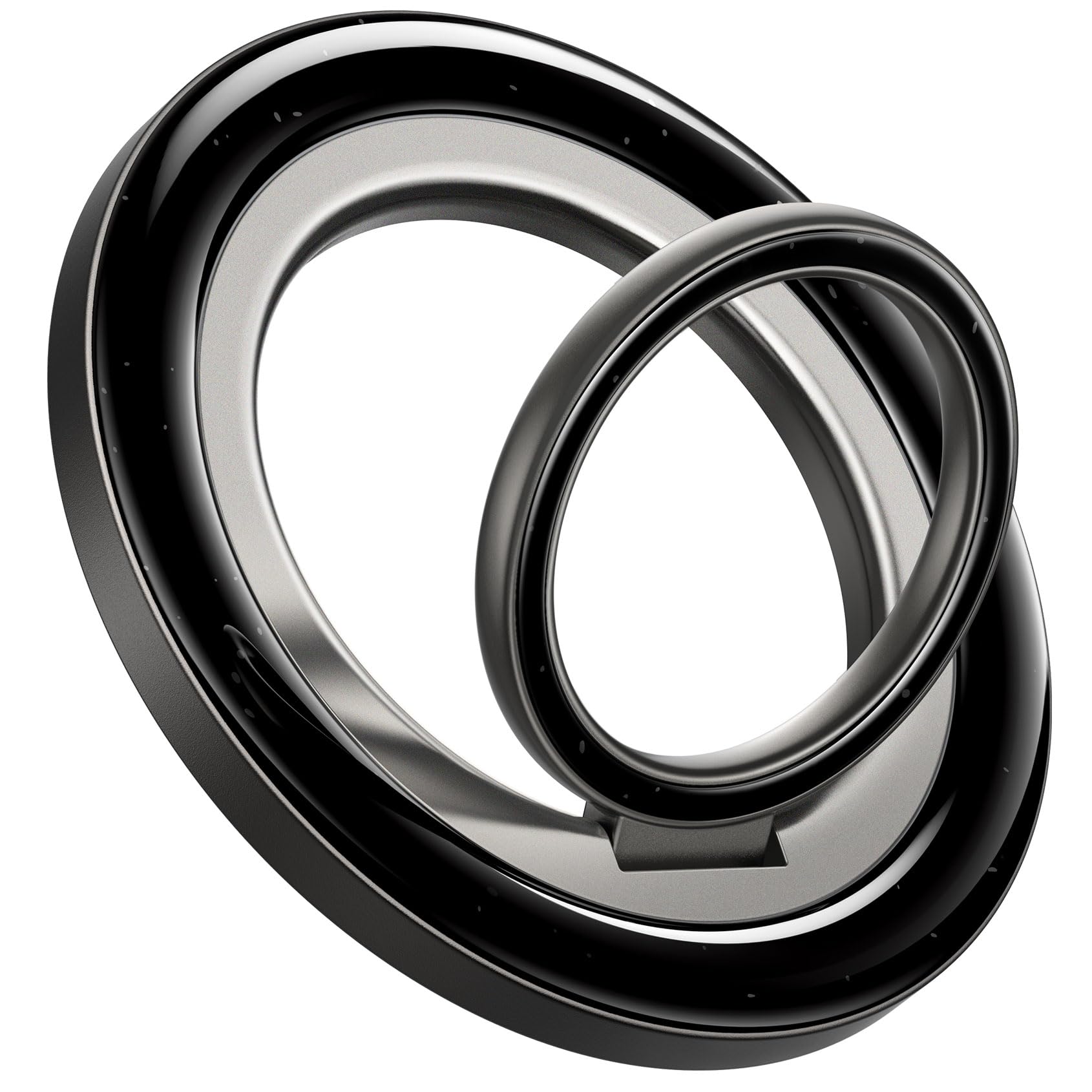 Lamicall Magnetic Phone Ring for MagSafe Grip - 2024 [Super Magnet] Stylish Twinkle Ring Holder Stand with [Upgrade Gear Hinge], Mag Safe Accessory for iPhone 16 15 14 13 Pro Max Plus, Glitter Silver