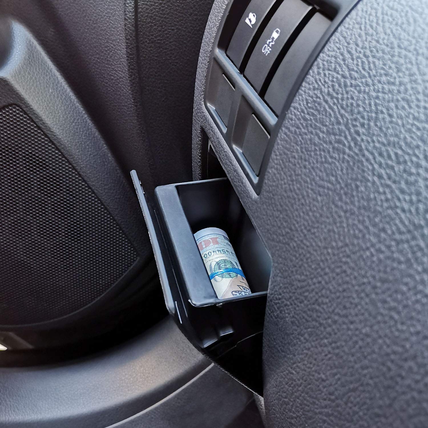 JKCOVER Interior Inner ABS Black Fuse Box Coin Container Storage Dash Tray Compatible with Subaru XV Crosstrek Forester Outback Legacy Impreza WRX STI Ascent (Black)