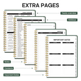 2025 Planner, Weekly and Monthly Planner Spiral Bound, Jan 2025 - Dec 2025, Hardcover 2025 Calendar Planner Book with Tabs, Inner Pocket, Perfect for Office Home School Supplies - A5 (6.3" x 8.5"), Green