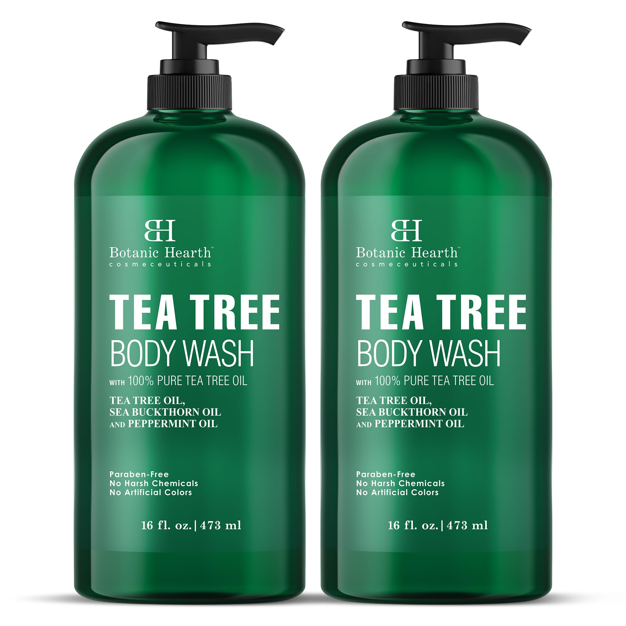 Botanic Hearth Tea Tree Body Wash Helps Nail Conditions Athletes Foot Ringworms Jock Itch & Body Odor Soothes Itching & Promotes Healthy Skin and Feet Naturally Scented 16fl oz