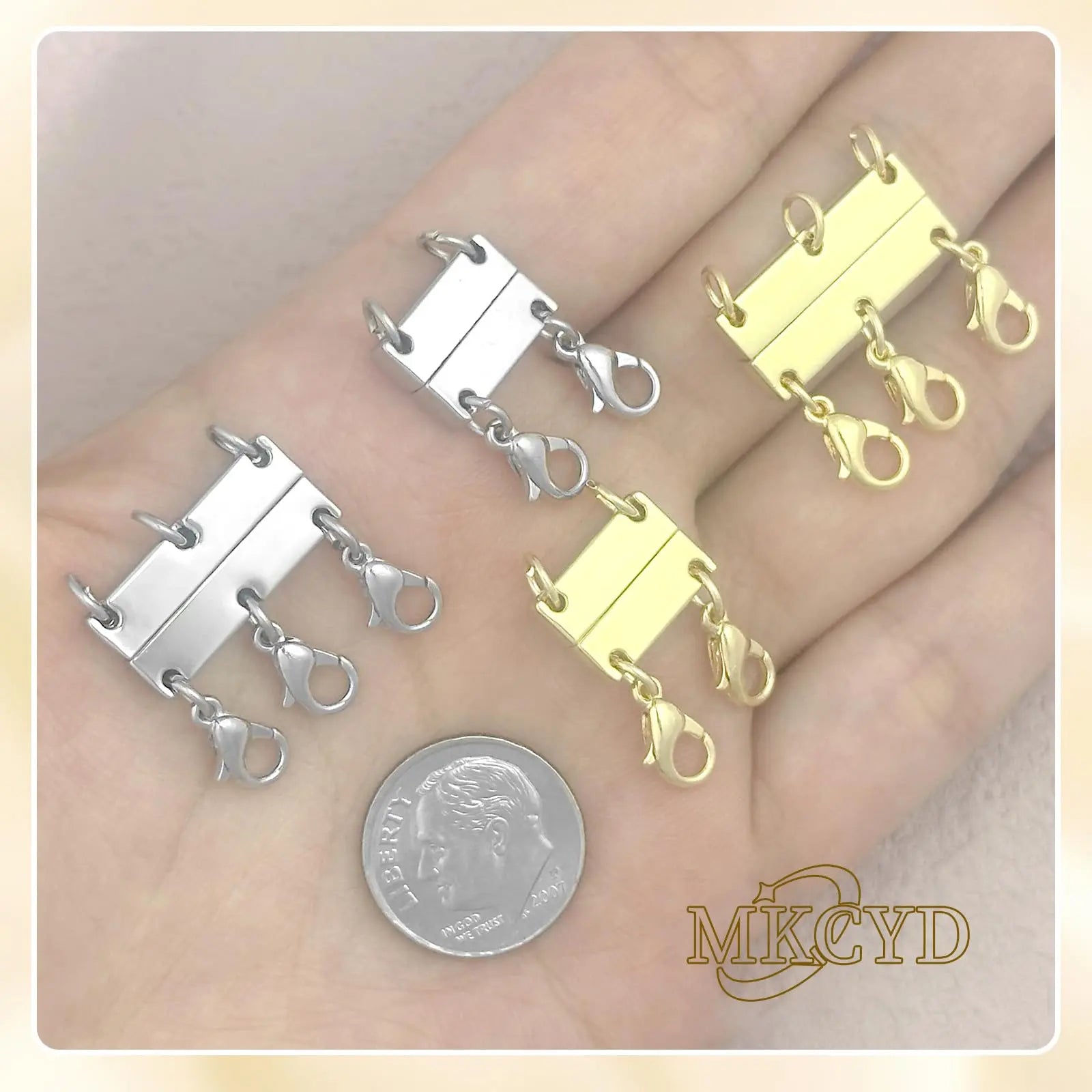 MKCYD Multi Necklace Layering Clasps Strong Magnetic Clasp, Gold Necklace Separator for Layering, Multiple Jewelry Closures for Layered Look