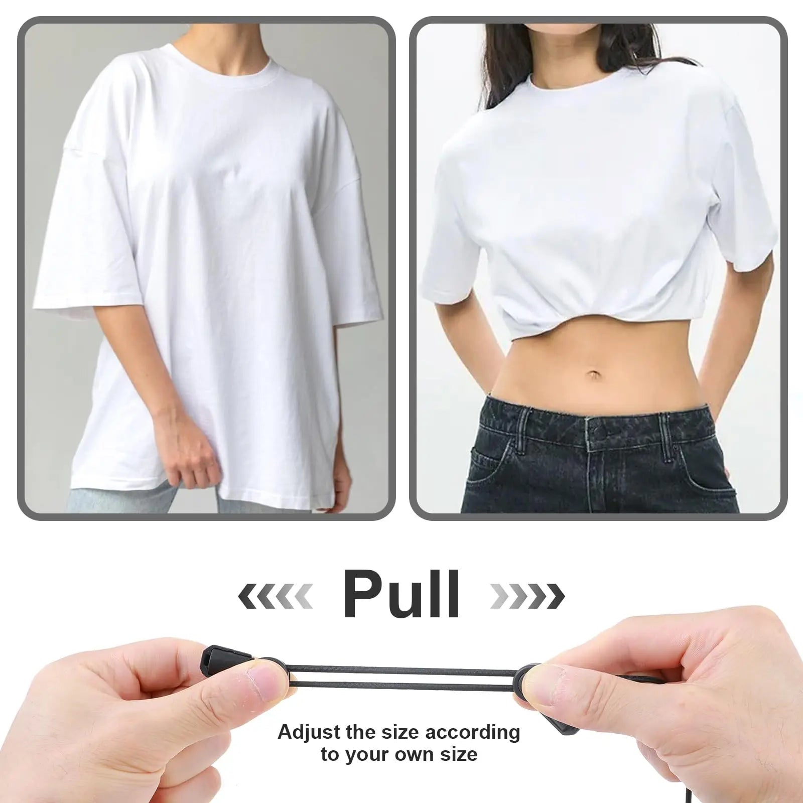 Mabor 2Pcs Shirt Tuck Band Women, Adjustable Tool for Sweater and Shirts Belly Leaking Elastic Crop Bands to Change The Style of Your Tops Shirt Stays Belt for Women